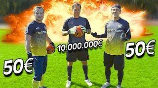 50€ vs 10.000.000€ Torwart Battle - Youtuber vs Profi