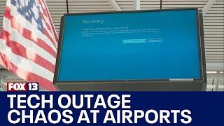 Global tech outage causes chaos at U.S. airports | FOX 13 Seattle