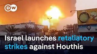 Israeli jets strike Houthi targets in Yemen after drone attack on Tel Aviv | DW News