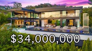 Touring an INSANE Hollywood Mansion with a Glass Bottom Pool and Secret Room...