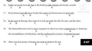 TOEFL Structure and Written Expression Exercise 8 with Answer and Score Conversion