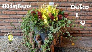 DIY Winter/ Christmas Planters for front porch/ door l HOW TO l DekoideenLand