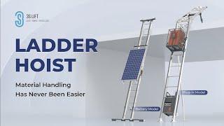 3S Ladder Hoist easily lifts solar panels to a height