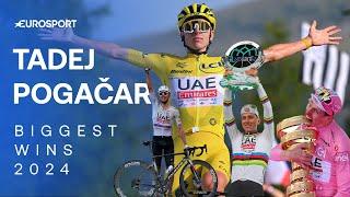 Relive Tadej Pogacar's Biggest Wins of 2024 | #TourDeFrance #GirodItalia & MORE! 