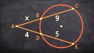 Find the missing value using two secant lines from a point outside of the circle