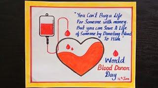 World Blood Donor Day Drawing/ Blood Donor Day Poster Drawing/ World Blood Donor Day Chart