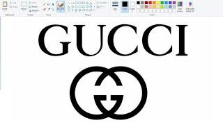 How to draw GUCCI Logo on Computer using Ms Paint | Famous Logo Drawing | Ms Paint.