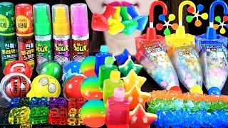 ASMR RAINBOW DESSERT STARCANDY, SOURSPRAY, ROCKCANDY, RAINBOWJELLY, CHOCOLATE, FRUITGUMMY MUKBANG