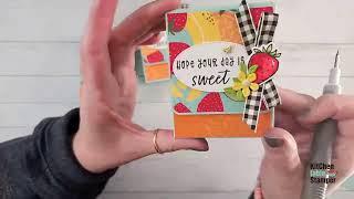 LIVE: Stampin' Up! Kitchen Table Stamper Gusseted Treat Pouch Box with Fruit Salad Designer Paper