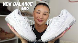 BEST WHITE SUMMER TRAINER!! NEW BALANCE 550 REVIEW & ON FEET