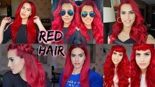 HOW TO: dye dark hair bright red | WITHOUT bleach