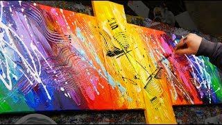 HOW TO make an AMAZING Abstract Painting With Very BRIGHT COLORS | Sexamental