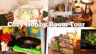 Cozy Hobby Room Tour: cozy games, coloring, books, reading nook, desk setup