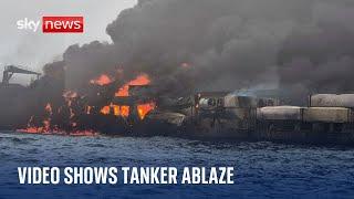 Flames engulf vessels after collision in North Sea