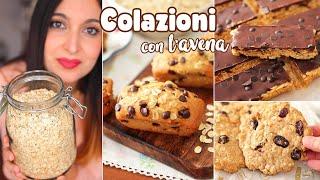 3 COLAZIONI LEGGERE e FACILI con i FIOCCHI D'AVENA | Mini plumcake, Biscotti e Barrette