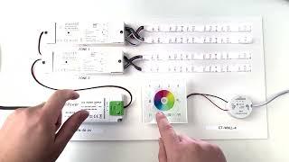 (CT-WALL-4) Pair / Reset - How to set up 4 independent Zones / Areas of RGBW LED. RF Wall Controller