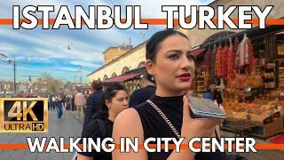 ISTANBUL TURKEY CITY CENTER 4K WALKING TOUR GRAND BAZAAR,EMINONU,SIRKECI-SHOPS,STREET FOODS,MARKETS