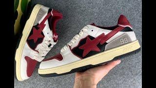 A BATHING APE BAPE SK8 STA VINTAGE WHITE RED