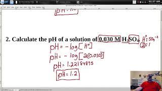 Calculate the pH of Acids and Bases Given the Concentration of a Solution