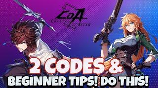 2 CODES! BEGINNER TIPS TO GET YOU GOING! [Crystal of Atlan]