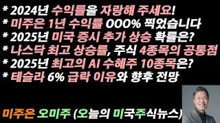 [오늘의 미국주식뉴스] 미주은 수익률이 증명하는 모멘텀 투자 효과 / 나스닥 최고 상승 4종목의 공통점 / 2025년 최고의 AI 수혜주 10종목 / 테슬라 급락 이유와 향후 전망