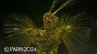 Golden Voyager encounters Nike, the goddess of victory, at Closing Ceremony | Paris Olympics