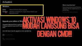 CARA AKTIVASI WINDOWS 10 gratis, Dengan CMD langsung bisa!!!