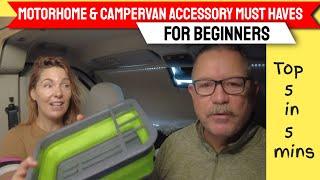 Motorhome and campervan accessory must haves for beginners - Our top 5 in 5 minutes