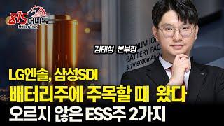 LG에너지솔루션, 삼성SDI  배터리주에 주목할 이유 1가지 / 아직 오르지 않은 ESS주 2가지ㅣ 김태성 본부장