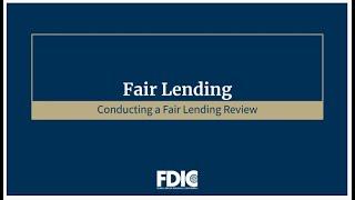 An Overview of the FDIC Fair Lending Review Process