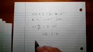 Given Position Function, When Will Object be at Rest?