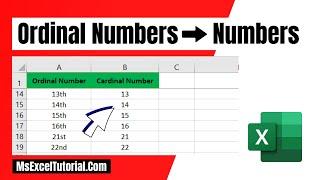 How to Convert Ordinal Numbers to Numbers in Excel (1st, 2nd, 3rd to 1, 2, 3)