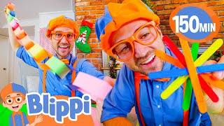 Blippi Creates Christmas Arts & Crafts Holiday Decorations for Kids | Educational Videos for Kids