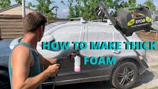 How To Make Thick Foam With A Ryobi Pressure Washer Review | Logan Price