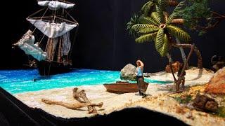 Pirate Ship Diorama Part 4: Waves, Beach and Landscape Detailing