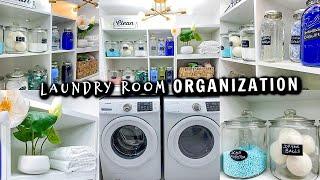 SMALL LAUNDRY ROOM MAKEOVER & ORGANIZATION | BUDGET FRIENDLY LAUNDRY ROOM RENOVATION | OMABELLETV