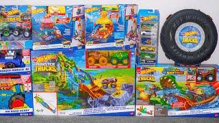 Hot Wheels Collection Unboxing Review ASMR | Hot Wheels Monster Trucks Wreckin' Raceway