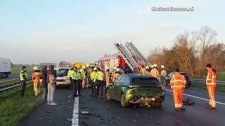 A28 uren dicht..Auto's botsen bij De Wijk "Ravage"