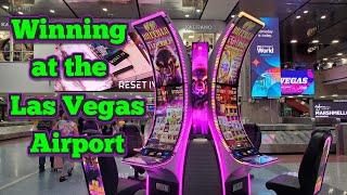 WINNING BIG at the LAS VEGAS AIRPORT PLAYING SLOTS | Wild Wild Buffalo Slot Big Win | Las Vegas 2024