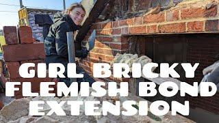 Day 1 - Female Bricky builds flemish bond extension