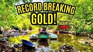 We Broke our Record Again! Gold Prospecting Placer Gold Deposits with a Dredge!