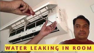 water leakage in split ac indoor unit. split Ac drain pipe cleaning process step  by quick service