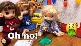 NEW Baby alive doll gets sick at School! 