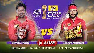 CCL 2023 LIVE - Bengal Tigers vs Telugu Warriors | Match 6 #A23Rummy #HappyHappyCCL