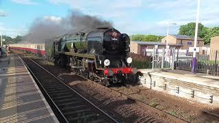 SR Light Pacific 34046 'Braunton' at Whalley Railway Station with 'The Fellsman'