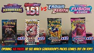 TWILIGHT MASQUERADE & POKEMON 151 vs CROWN ZENITH & FUSION STRIKE Pokemon Card Opening Battle!!