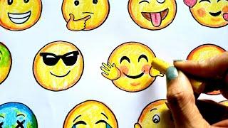 World Emoji Day drawing Easy | How to draw different types of Smileys