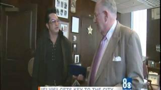 Mayor Oscar B. Goodman gives Key to City to Elvis Presley impersonator Jesse Garon