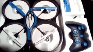 Tech Toyz Aerodrone 4-Channel 2.4 Ghz Wireless Indoor Outdoor Quadcopter Blue UNBOXING REVIEW