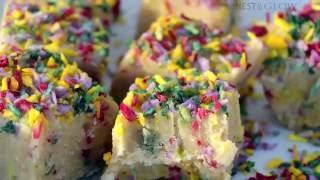 Cashew Vanilla Fudge with Natural Sprinkles (Vegan, Paleo, Raw)